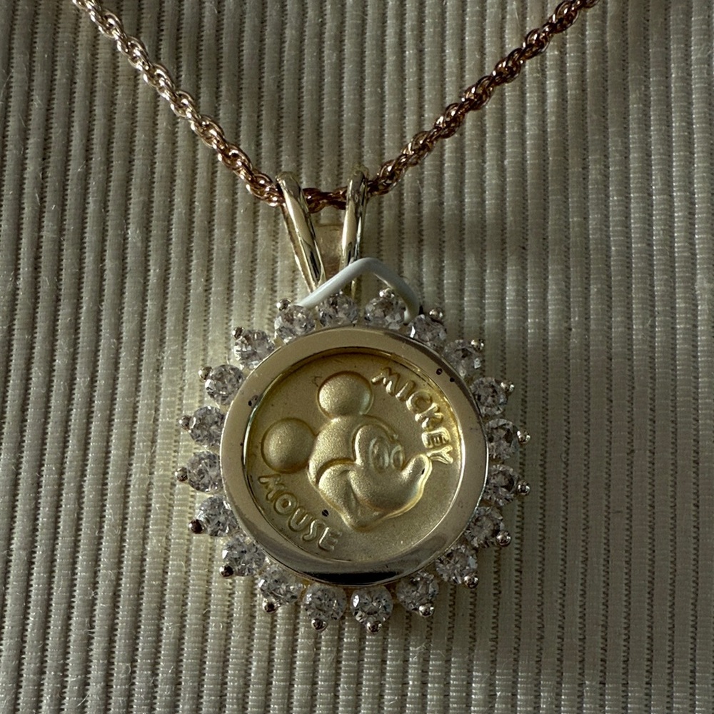 Mickey Mouse Gold and Silver Pendant Necklace